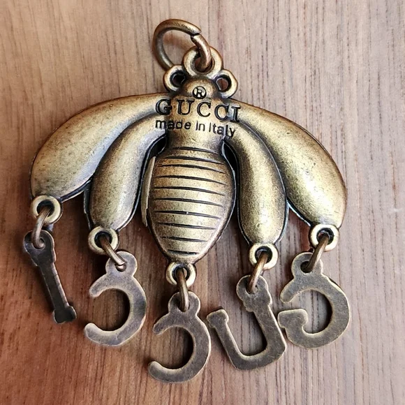 Clear Rhinestones Brass GG bee Zipper Pull - Picture 4 of 4